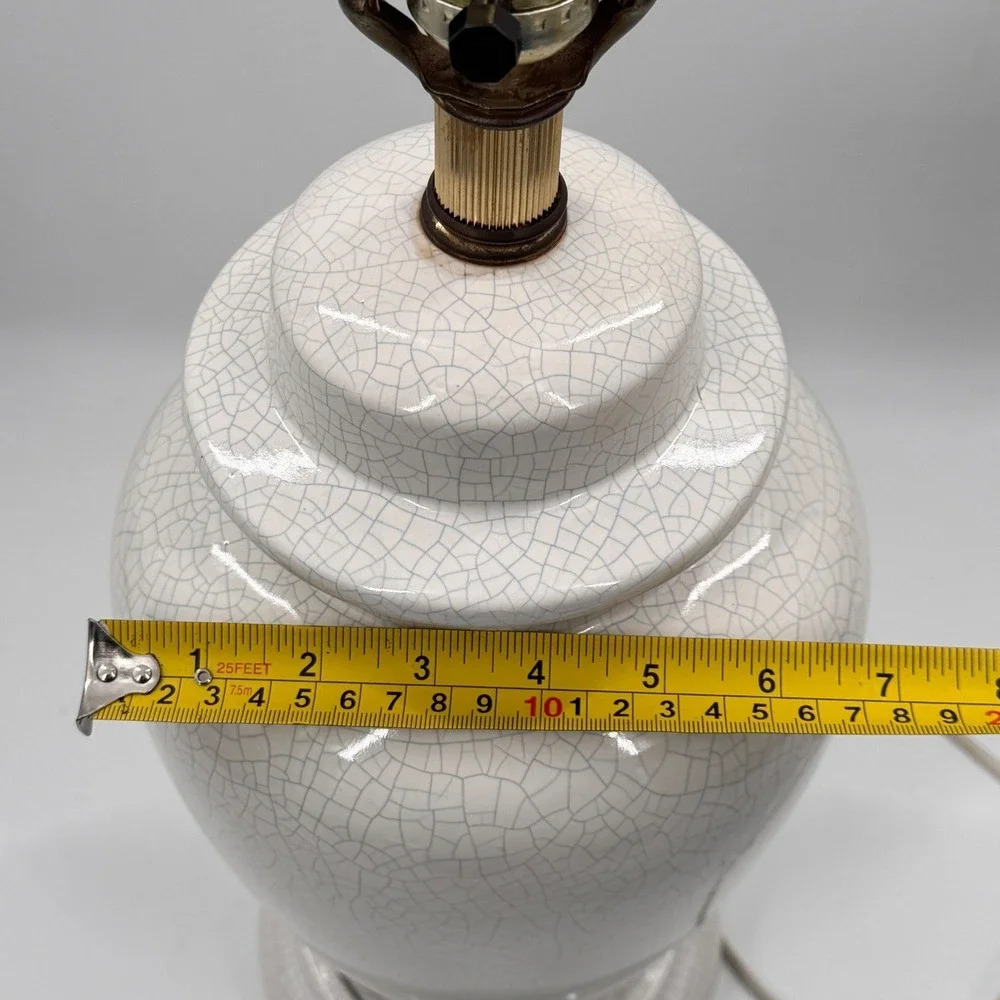 Vintage Chinoiserie Ginger Jar Table Lamp Crackle Glaze Ceramic